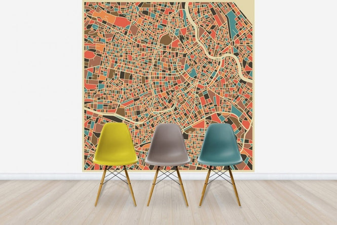 PHOTOWALL / Multicolour Map - Vienna (e22751)