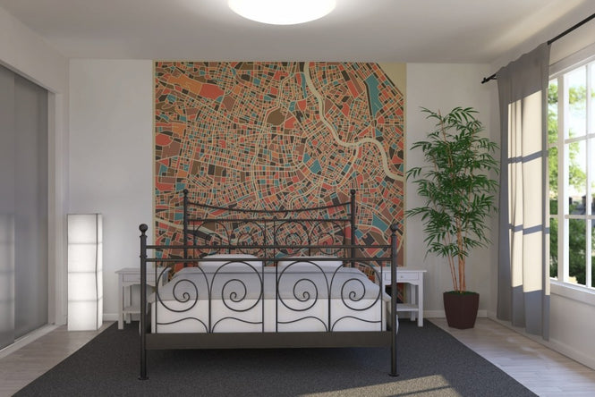 PHOTOWALL / Multicolour Map - Vienna (e22751)