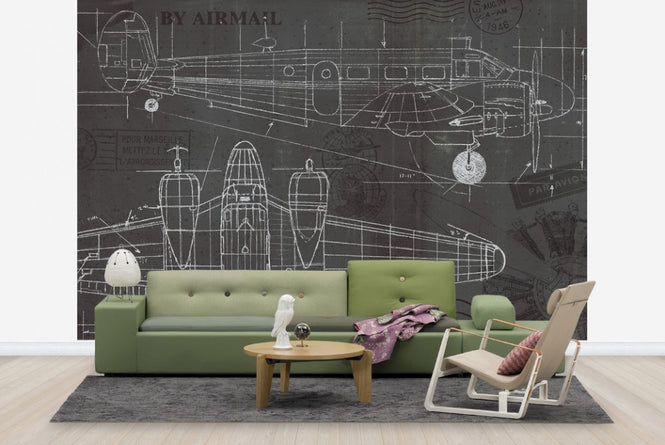 PHOTOWALL / Plane Blueprint (e23331)