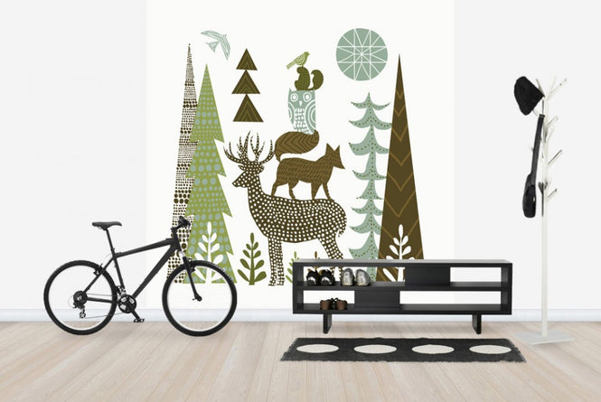 PHOTOWALL / Forest Folklore Green Animals 1 (e23483)