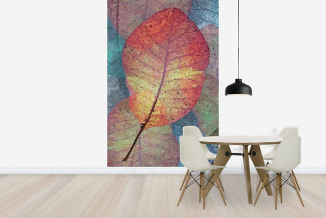 PHOTOWALL / Red Leaf Pattern (e23742)