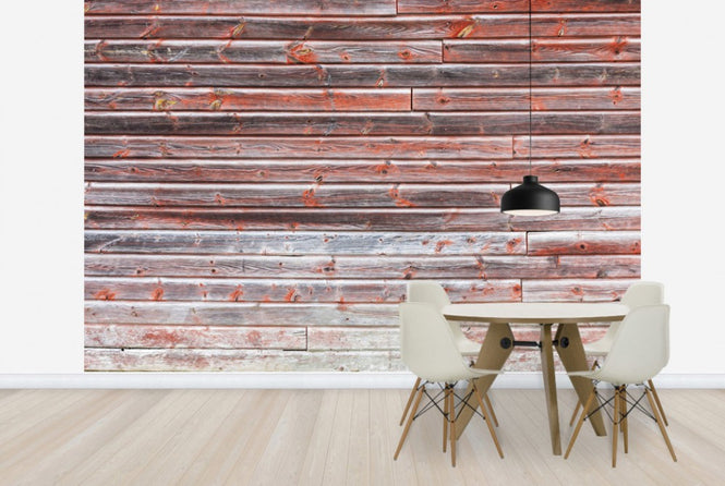 PHOTOWALL / Old Red Wooden Wall (e23784)