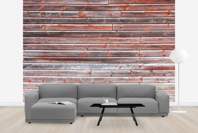 PHOTOWALL / Old Red Wooden Wall (e23784)