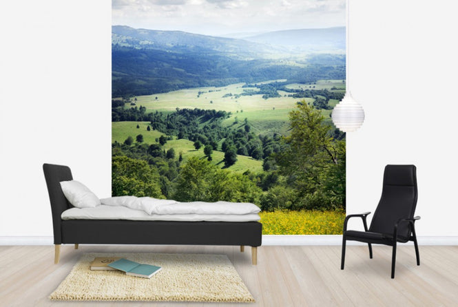 PHOTOWALL / Greenery and Yellow Spring Flowers (e24028)