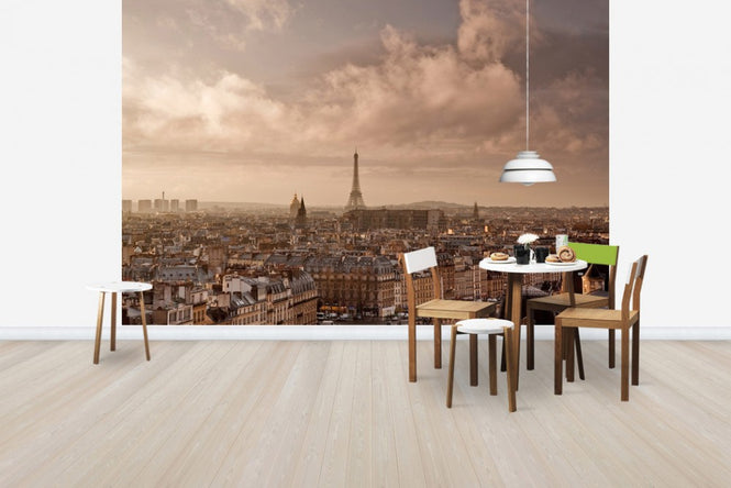 PHOTOWALL / Soft Clouds Sweeping by Paris (e24154)