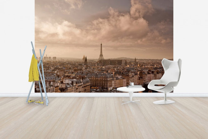 PHOTOWALL / Soft Clouds Sweeping by Paris (e24154)