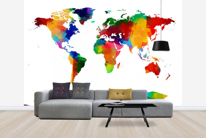 PHOTOWALL / Sponge Paint World Map (e24213)