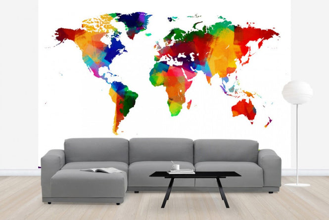 PHOTOWALL / Sponge Paint World Map (e24213)
