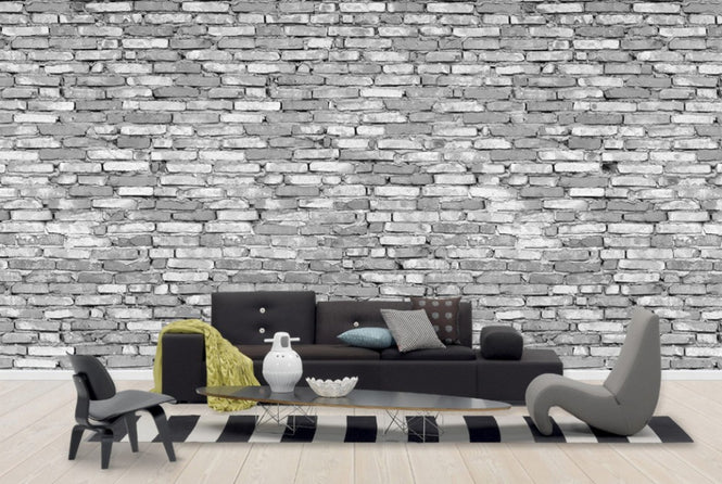 PHOTOWALL / Old Brick Wall - Grey (e40235)