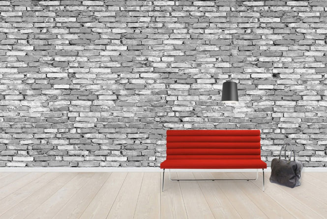 PHOTOWALL / Old Brick Wall - Grey (e40235)