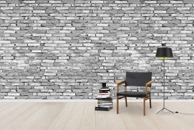 PHOTOWALL / Old Brick Wall - Grey (e40235)