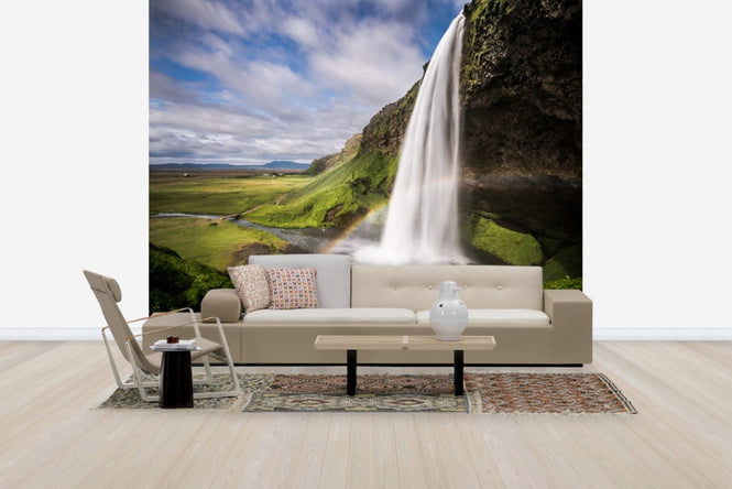 PHOTOWALL / Seljalandsfoss Waterfall with Rainbow (e40251)