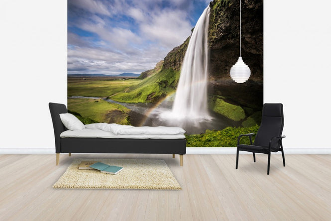 PHOTOWALL / Seljalandsfoss Waterfall with Rainbow (e40251)
