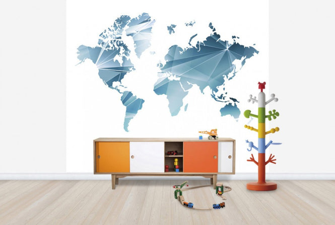 PHOTOWALL / Geometric Concept World Map (e25014)