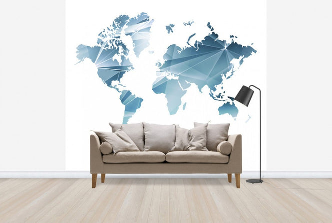 PHOTOWALL / Geometric Concept World Map (e25014)