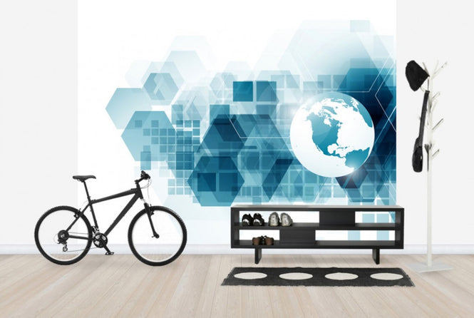PHOTOWALL / Globe with Geometric Background (e25020)