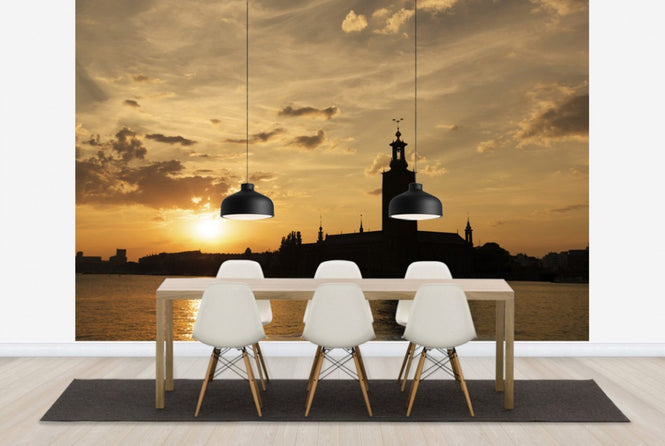 PHOTOWALL / Stockholm City Hall in Silhouette (e25260)