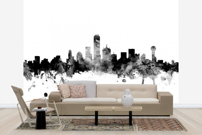 PHOTOWALL / Dallas Texas Skyline Black (e25351)