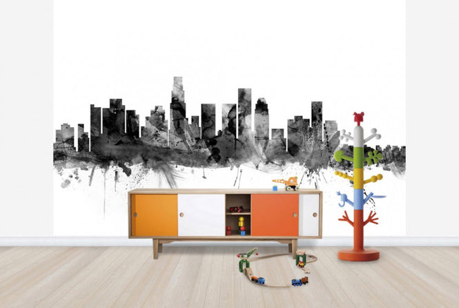 PHOTOWALL / Los Angeles California Skyline Black (e25386)