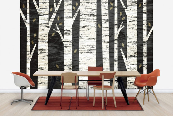 PHOTOWALL / Graphic Birch Forest (e25644)