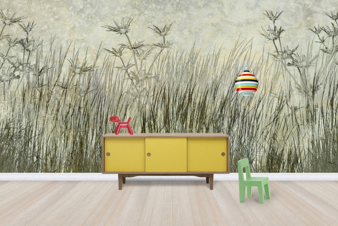 PHOTOWALL / Dark Green Grass Silhouette (e25728)
