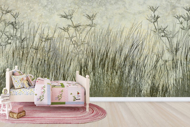 PHOTOWALL / Dark Green Grass Silhouette (e25728)
