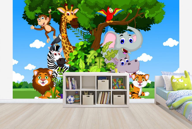 PHOTOWALL / Animals in Forest Cartoon (e25827)