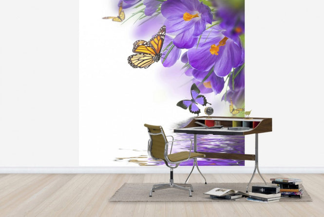 PHOTOWALL / Butterfly Spring Crocuses (e40592)