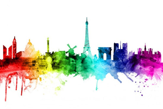PHOTOWALL / Paris Skyline Rainbow (e30505)