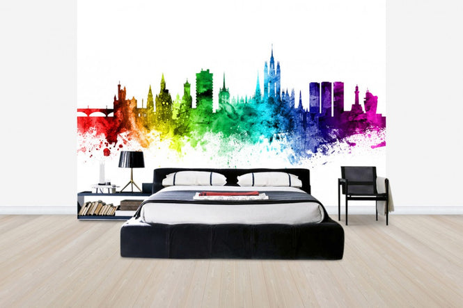 PHOTOWALL / Aberdeen Skyline Rainbow (e30517)