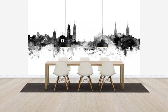 PHOTOWALL / Zurich Skyline, black and white (e30553)