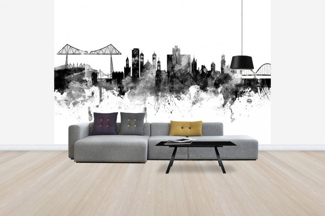 PHOTOWALL / Middlesbrough Skyline, black and white (e30563)