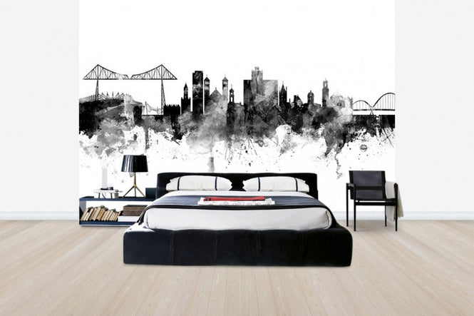 PHOTOWALL / Middlesbrough Skyline, black and white (e30563)