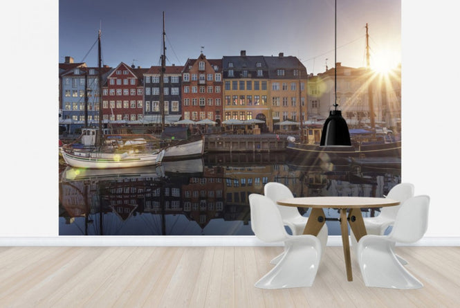 PHOTOWALL / Sunset in Nyhavn, Copenhagen, Denmark (e40935)