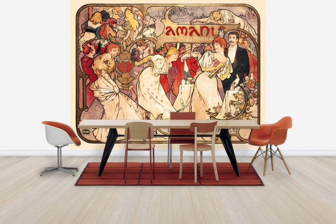 PHOTOWALL / Alphonse Mucha - Lovers Colour Litho (e31026)