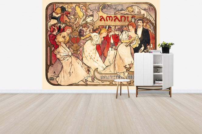 PHOTOWALL / Alphonse Mucha - Lovers Colour Litho (e31026)