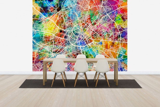 PHOTOWALL / Manchester Street Map Multicolour (e50097)