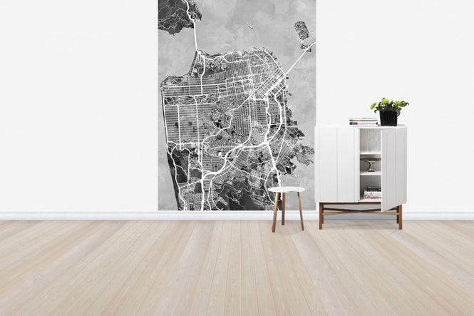 PHOTOWALL / San Fransisco Street Map B/W (e50110)
