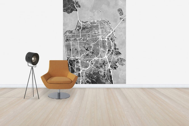 PHOTOWALL / San Fransisco Street Map B/W (e50110)