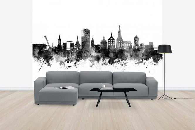 PHOTOWALL / Rostock Skyline Black (e50159)