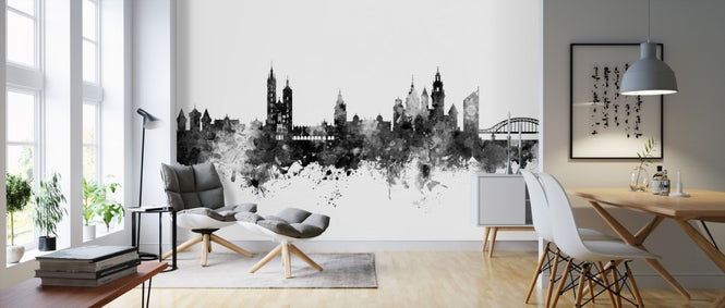 PHOTOWALL / Krakow Poland Skyline Black (e310701)