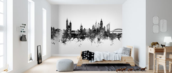 PHOTOWALL / Krakow Poland Skyline Black (e310701)