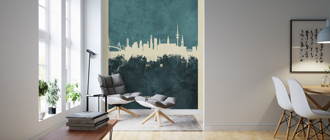 PHOTOWALL / Hamburg Germany Skyline Blue (e310708)