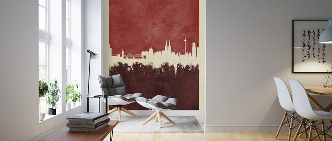 PHOTOWALL / Cologne Germany Skyline Red (e310717)