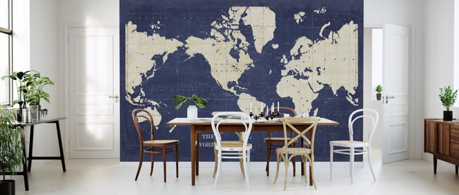 PHOTOWALL / Blueprint World Map - No Border (e311280)