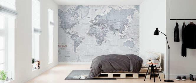 PHOTOWALL / World Map Political Teal (e316093)