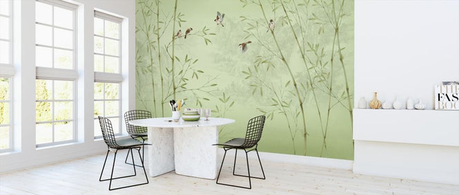 PHOTOWALL / Bamboo Birds - Emerald (e318725)