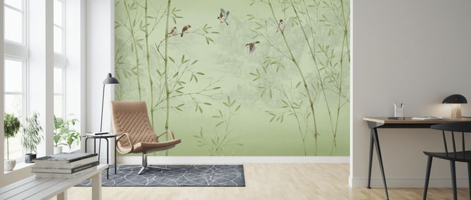 PHOTOWALL / Bamboo Birds - Emerald (e318725)