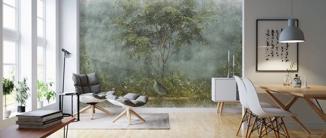 PHOTOWALL / Old Frayed Painted Wall with Bird (e320287)