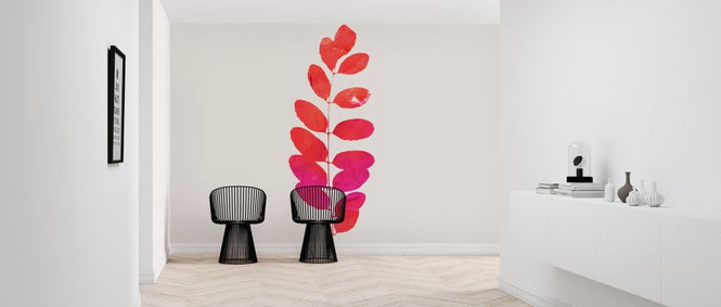 PHOTOWALL / Leaf Print - Pink (e319448)
